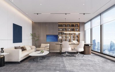 现代董事长室3D模型下载